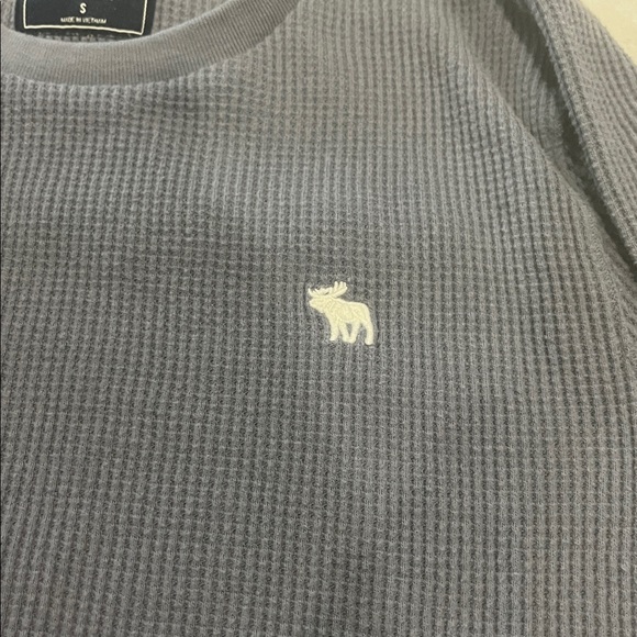 Abercrombie & Fitch Men's Crewneck Sweater - Charcoal Blue - Picture 4 of 4